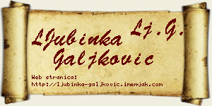 LJubinka Galjković vizit kartica